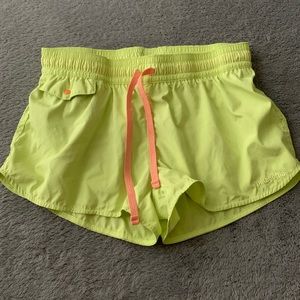 women neon patagonia athletic shorts